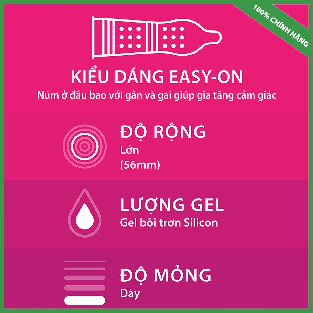 Bao Cao Su Durex Pleasuremax [Mua 2 TẶNG 1], BCS Gai Durex, Tăng Khoái Cảm, Kéo Dài Thời Gian