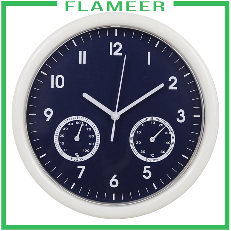[FLAMEER]Wall Clock Temperature and Humidity Display for Kitchen Bedroom Decor