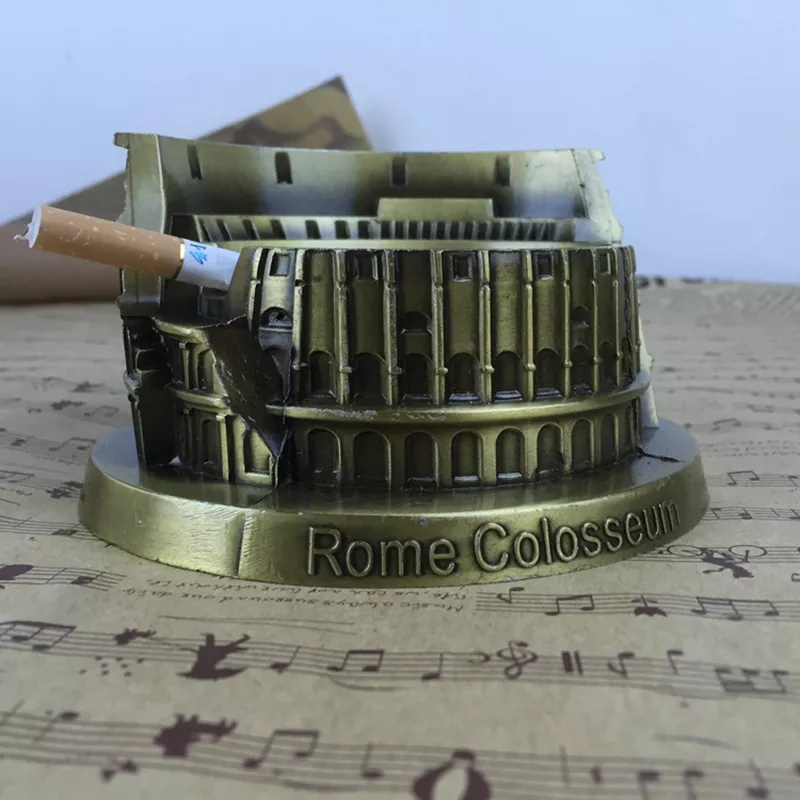Gạt Tàn Metal Art Thủ Công Quà Tặng Cổ Điển Trang Trí Nhà Colosseum Mô Hình Đồ Trang Trí