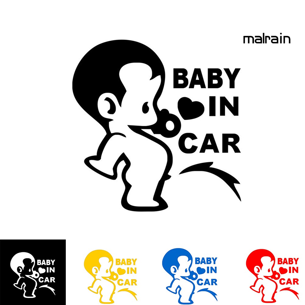 Hình dán họa tiết Baby In Car thích hợp trang trí xe hơi độc đáo