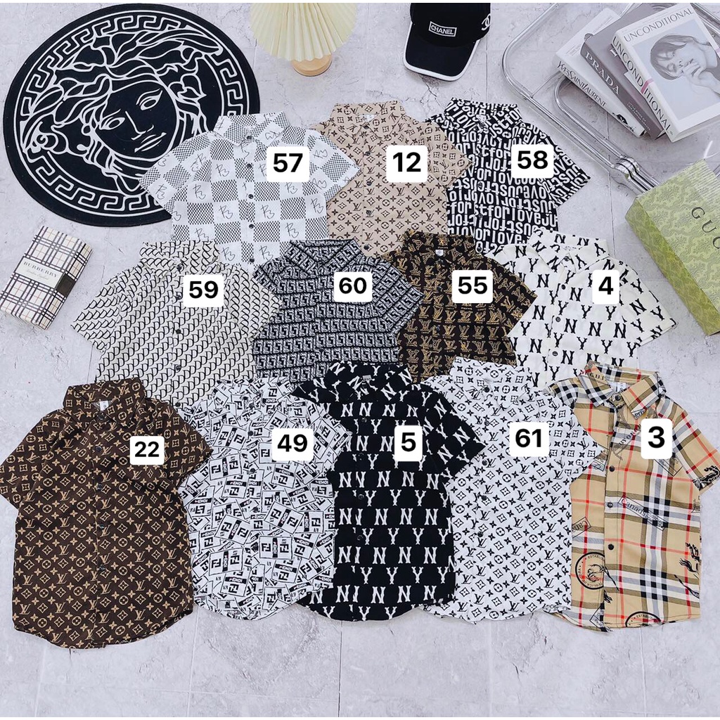 140 MÀU SIZE ĐẠI 20-31kg: Áo sơ mi ngắn tay lụa tuyết, lụa nhung cực mềm mại cho bé - SMNTD
