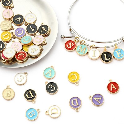 Hạt charm Beadia in chữ / số hai mặt làm vòng tay đồ trang sức DIY