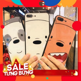 Ốp Lưng IPHONE Kính Cường Lực Gấu CuTe