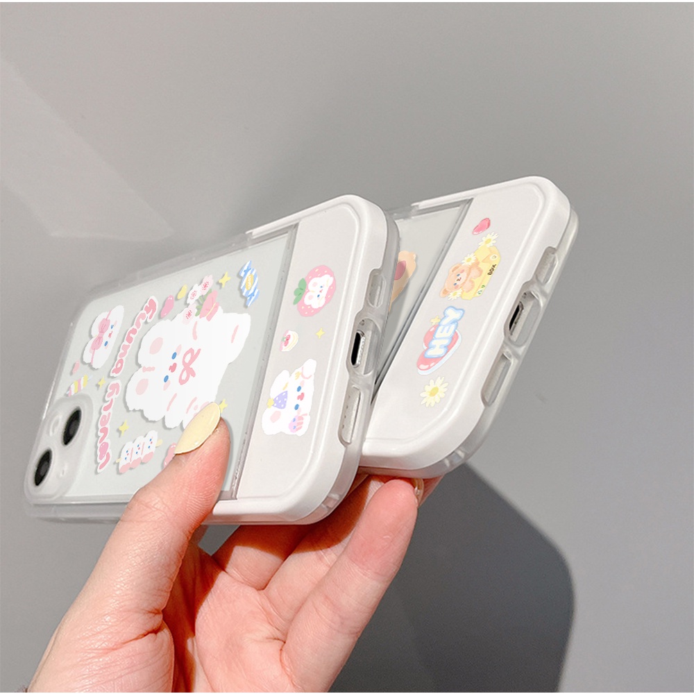 Ốp Điện Thoại Mềm Chống Sốc Có Giá Đỡ Hình Gấu Thỏ Dễ Thương Cho Iphone 11 13 12 Pro Max XS Max X XR 7 8 Plus