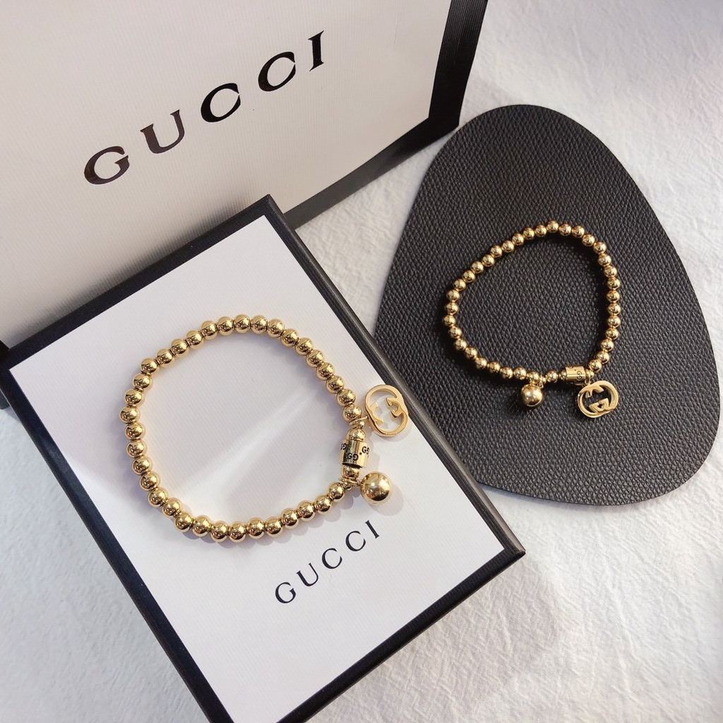 GUCCI Vòng đeo tay bằng thép titan họa tiết chữ GG thời trang thanh lịch cho nữ