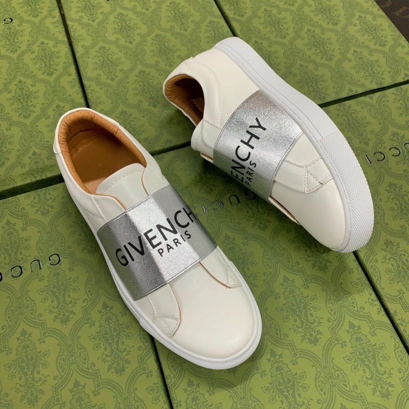 Giày lười Slipon Gvc chun bạc 2 màu đen trắng bản đẹp mới hot trend 2021