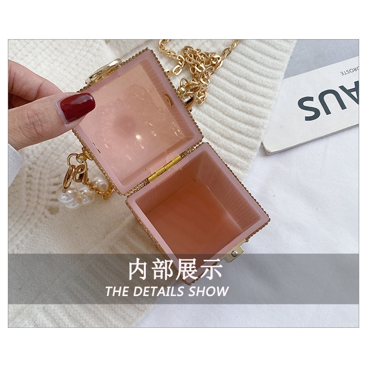 Túi đeo chéo JASMIN NOIR đính ngọc trai giả thời trang cho nữ