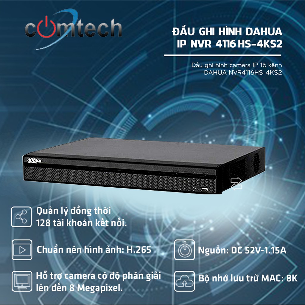 Đầu ghi hình Dahua IP NVR 4116HS-4KS2