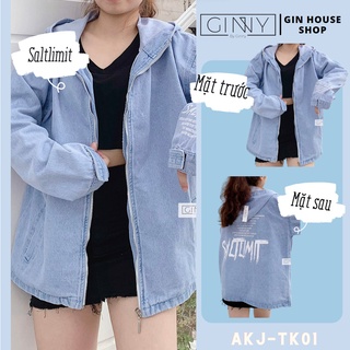 Áo Khoác Jean Phối SALTLIMIT TK-01 | Chống Nắng Tốt | Basic | Form Rộng | Năng Động | GinHouse Shop