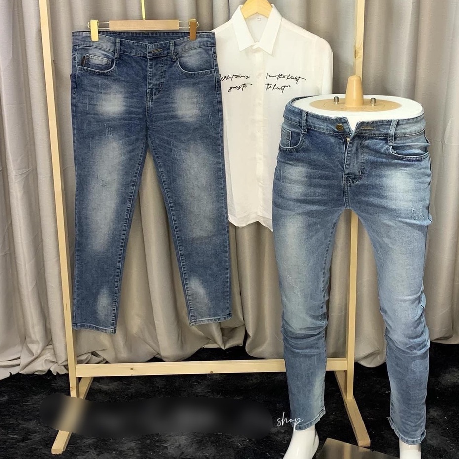 Quần jean nam xanh trơn chất bò cao cấp co dãn 4 chiều đẹp from dáng skinny mẫu mới thời trang cao cấp beautiulgilr T62