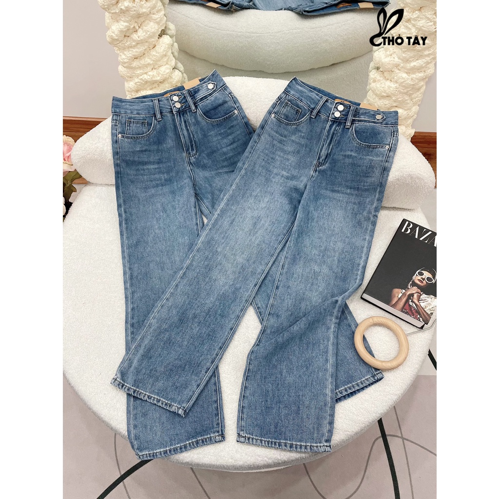 Quần jean suông đứng fom rộng THỎ TÂY QJD419