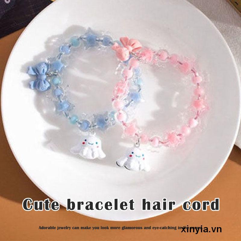 Dây Cột Tóc Đính Hạt Pha Lê Hình Ngôi Sao / Kẹo Thời Trang Cho Bạn Gái