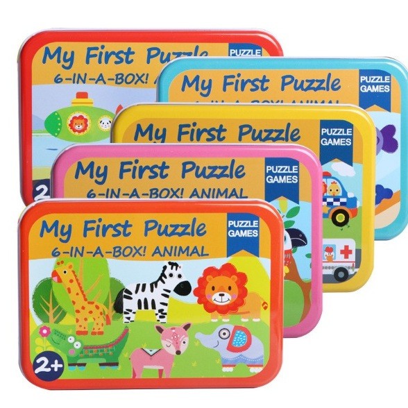 [ ĐƯỢC CHỌN MẪU] Bộ Ghép Hình Đầu Tiên Cho Bé Từ 2 Tuổi (6 Hình) My First Puzzle