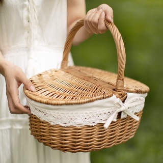 giỏ mây picnic có nắp