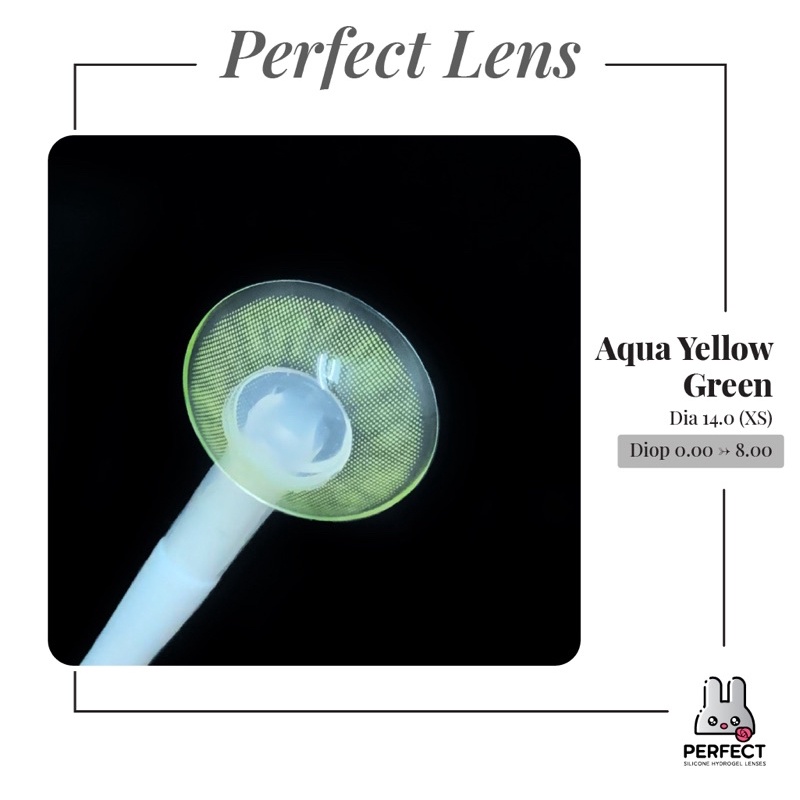 Lens Mắt , Kính Áp Tròng AQUA YELLOW GREEN Có Độ Cận và Không Độ , DIA 14.0 , Dành Cho Mắt Nhạy Cảm Giá Sale