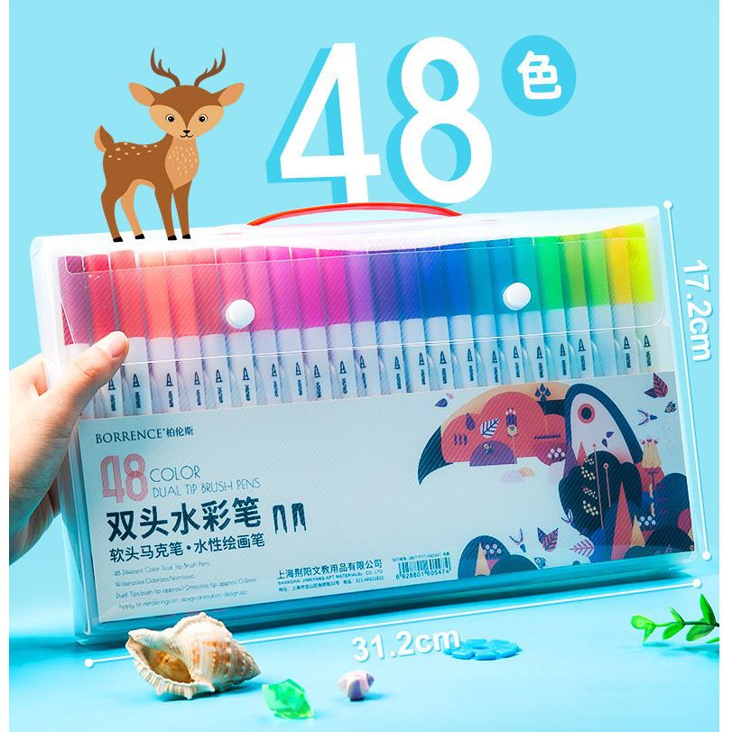 Bút Marker đầu Brush 48/72/100 màu chuyên dùng vẽ tranh hoạt hình, phong cảnh