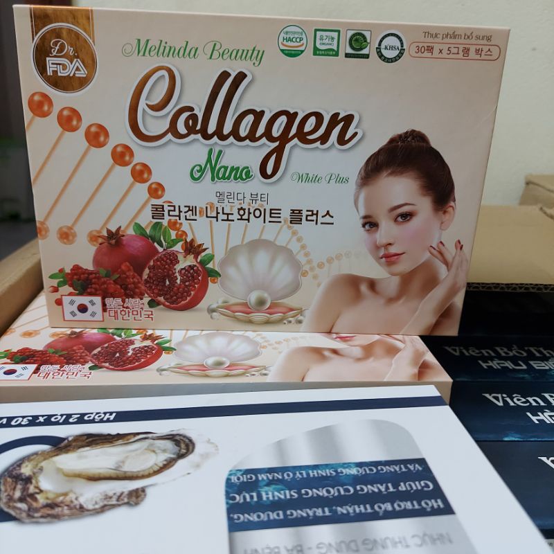 《Date 2025-hộp 30 góiBột uống trắng da Collagen Nano lựu đỏ giúp giảm nám, tàn nhang, tăng cường hệ miễn dịch cho cơ thể