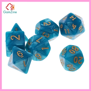 [Lzdxwcke2] GamZine 7 Xúc xắc đa diện dành cho trò chơi tiệc xúc xắc cho rồng và trò chơi tiệc tùng