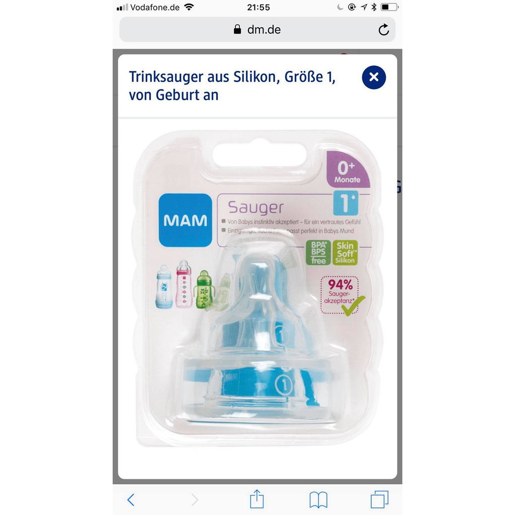 Núm thay bình sữa MAM