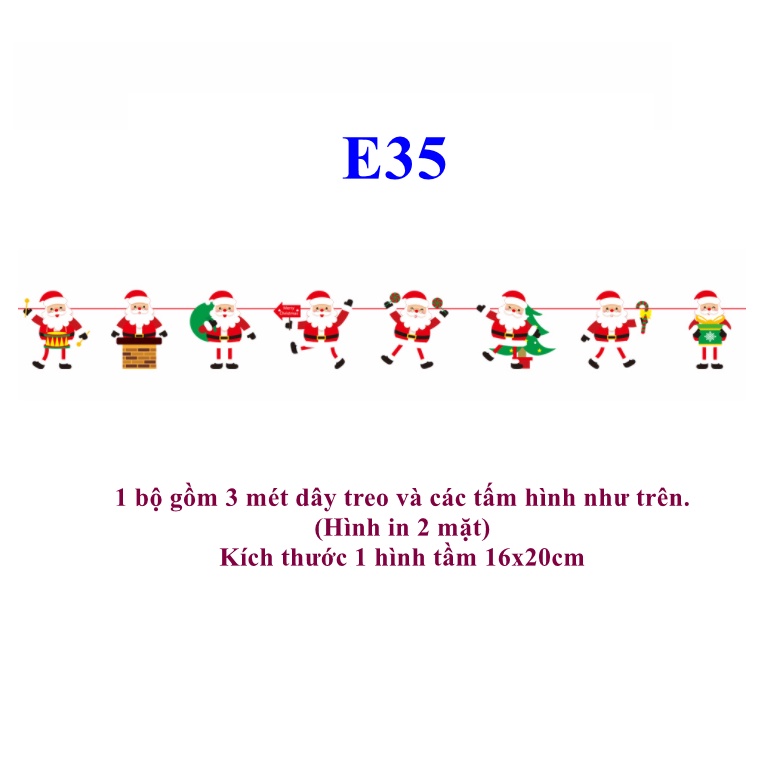 Cờ treo trang trí noel trang trí giáng sinh mẫu E35