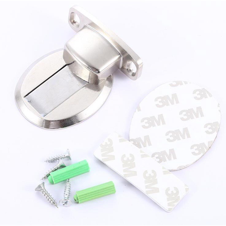 Chặn cửa hút đất chống va chạm, không cần đục lỗ, lực hút mạnh (sản phẩm bao gồm vít lắp và miếng dán dính)