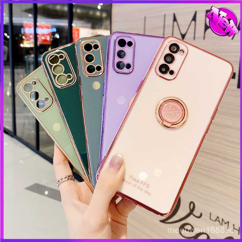 Ốp điện thoại QIANZI mạ màu đơn giản cho Oppo Reno4 4G Reno4Pro Oppo Reno 4
