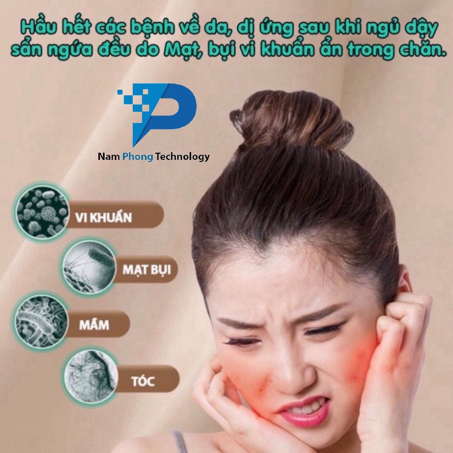 MÁY HÚT BỤI GIƯỜNG NỆM, MÁY HÚT BỤI MINI CẦM TAY CÓ TIA UV KHỬ KHUẨN, BẢO HÀNH 6 THÁNG - NAM PHONG TECHNOLOGY
