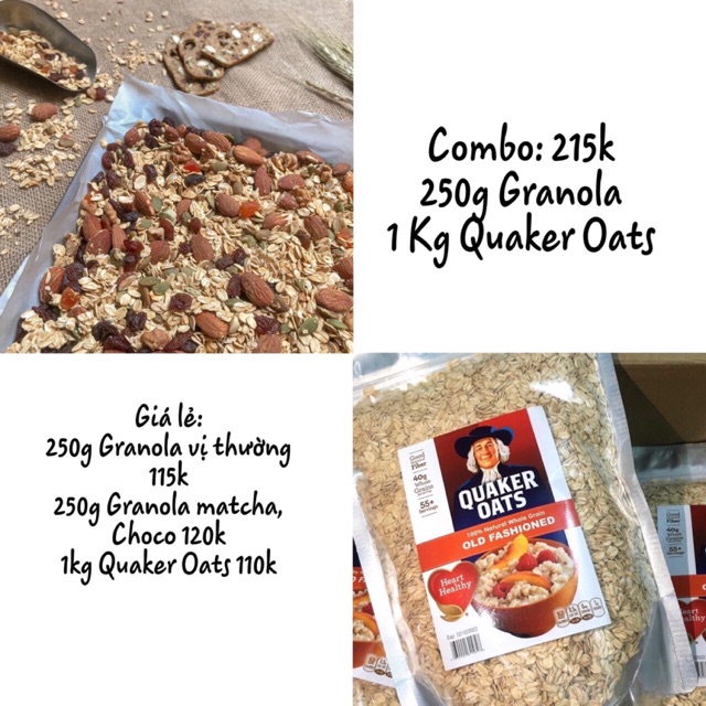 Combo Granola  và Yến mạch cán dẹt