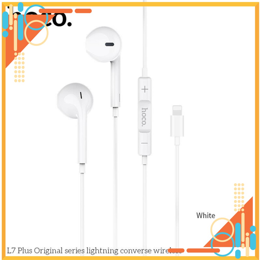 Tai Nghe Iphone Lightning FREESHIP Tai Nghe HOCO L7 PLUS cho Iphone 7,8,X,XS,11,11PRO... - BH 12 Tháng Chính Hãng ha