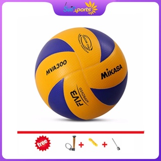 Bộ Bóng Chuyền Thể Thao Mikasa Mva300 + Phụ Kiện Bơm Hơi Tiện Dụng