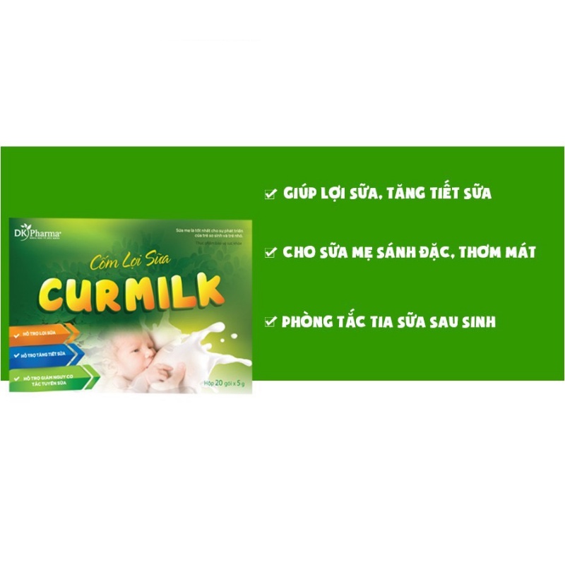 Hộp 20 gói Curmilk cốm lợi sữa bổ sung nhiều sữa cho mẹ