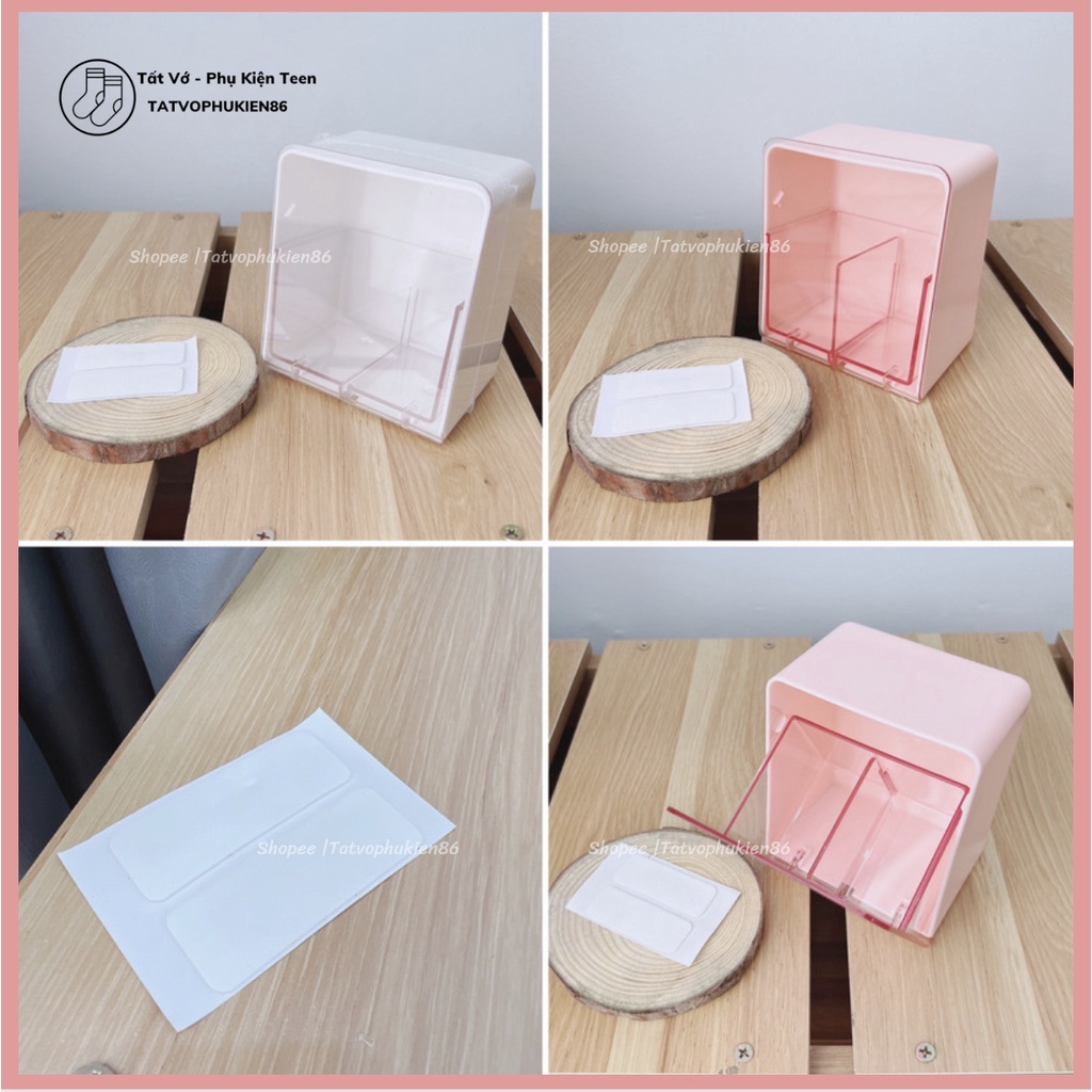 Hộp đựng bông tẩy trang -treo tường  FREESHIPDecor nhà tắm Hộp đựng tăm bông - đồ treo tường