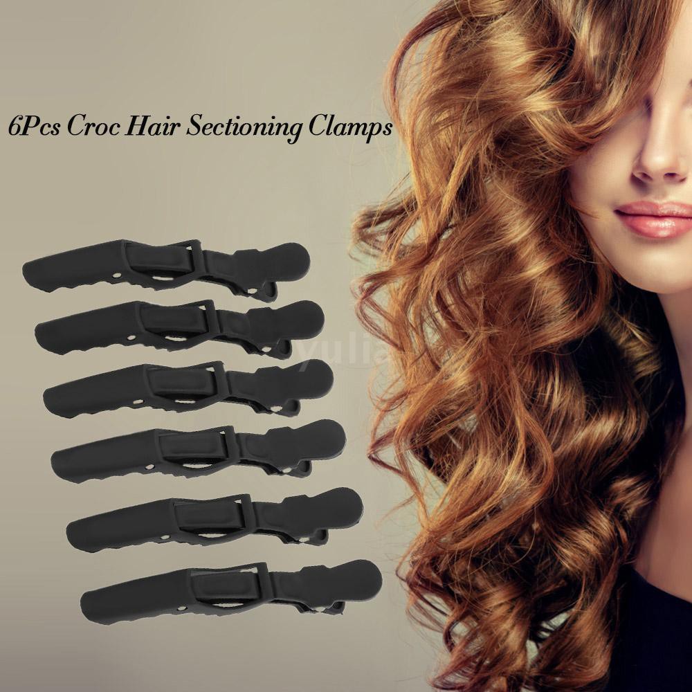 Bộ 6 kẹp tóc bằng nhựa chuyên dụng dành cho salon tóc