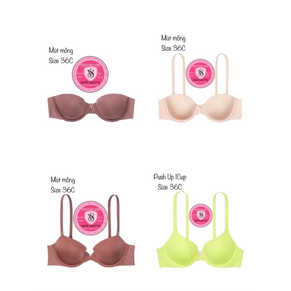 Áo Lót Mút Mỏng Thun Satin Lụa Victoria’s Secret SEXY ILLUSIONS BY VICTORIA'S SECRET Lightly Lined Strapless Bra, 36C