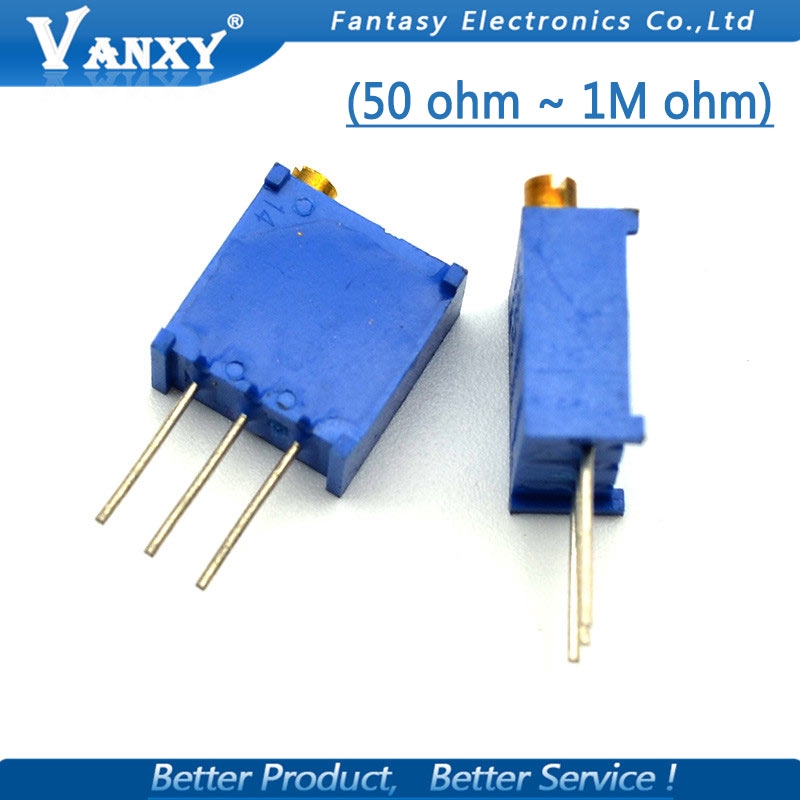 10 Chiết Áp 3296w 3296 50 100 200 500 Ohm 1k 2k 5k 10k 20k 50k 100k 200k 500k 1m Ohm 103 100r 200r 500r