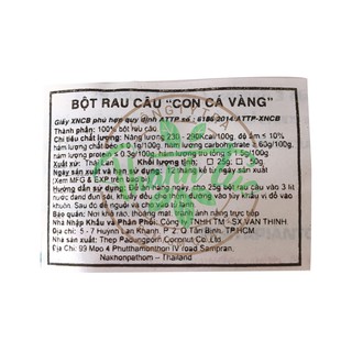 Bột Rau Câu Giòn Con Cá Thái Gói 25gr