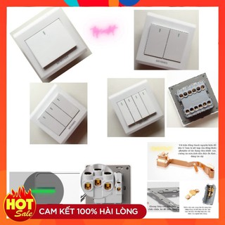công tắc điện -Công tắc bốn 2 chiều loại xịn pvc chống cháy toàn thân,khung thép chắc chắn siêu chất lượng trắng có viền