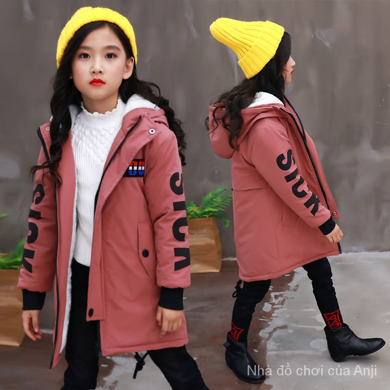 Winter Girls Plus Velvet Kids Kids Coat Korean Children Thick Autumn And Winter Long Coat