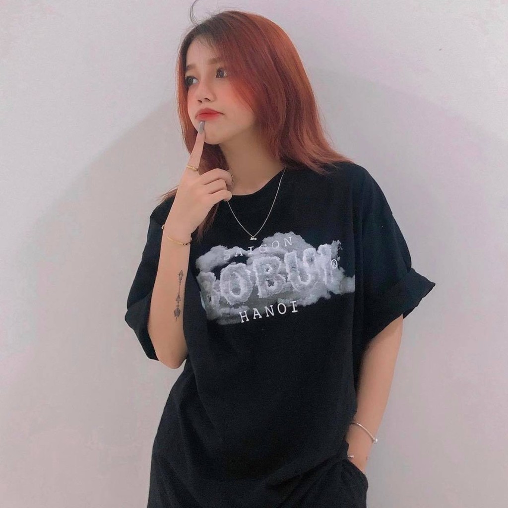 Áo thun nam nữ unisex tay lỡ form rộng - Áo thun form rộng Oversize trơn cao cấp AOSSI BOBUI MÂY