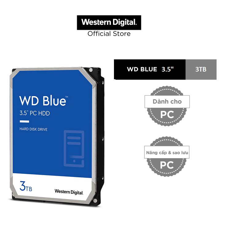 Ổ cứng gắn trong DESKTOP WD Blue 3TB, 3.5, SATA 3 - WD30EZAZ