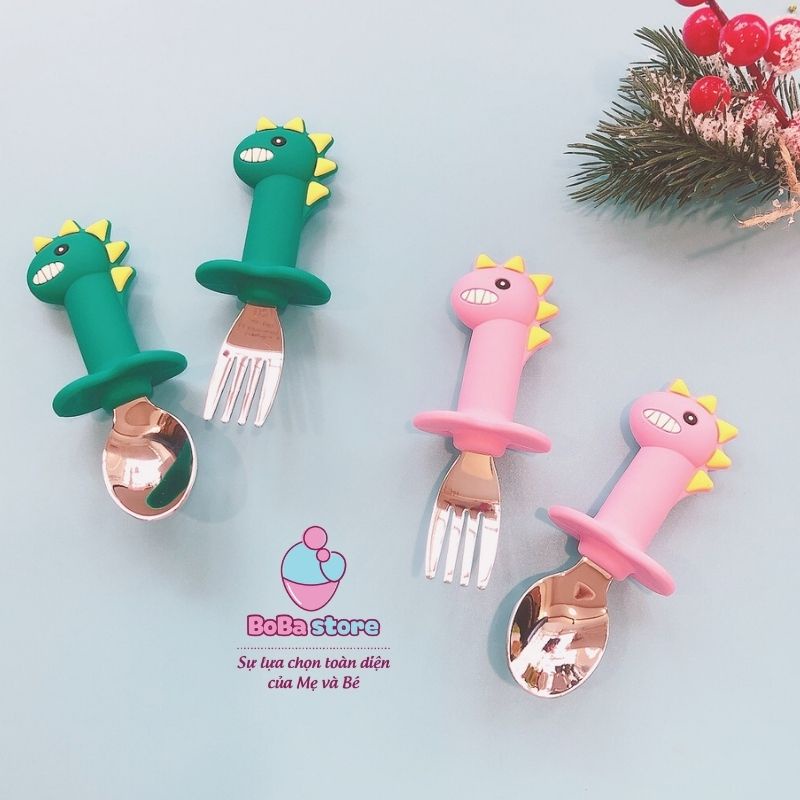 Thìa Nĩa (Muỗng Nĩa) Khủng long cho bé ăn dặm