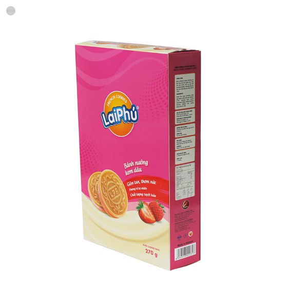 Bánh French Cookies Lai Phú Vị Dâu Hộp 270g