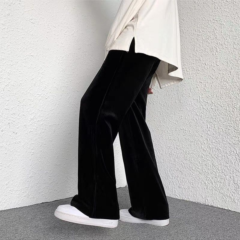 Quần dài ống rộng lót nhung phong cách Hàn Quốc thời trang cho nam