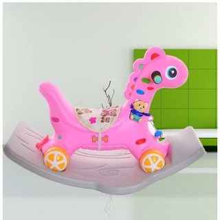 Ngựa bập bênh có bánh xe có nhạc