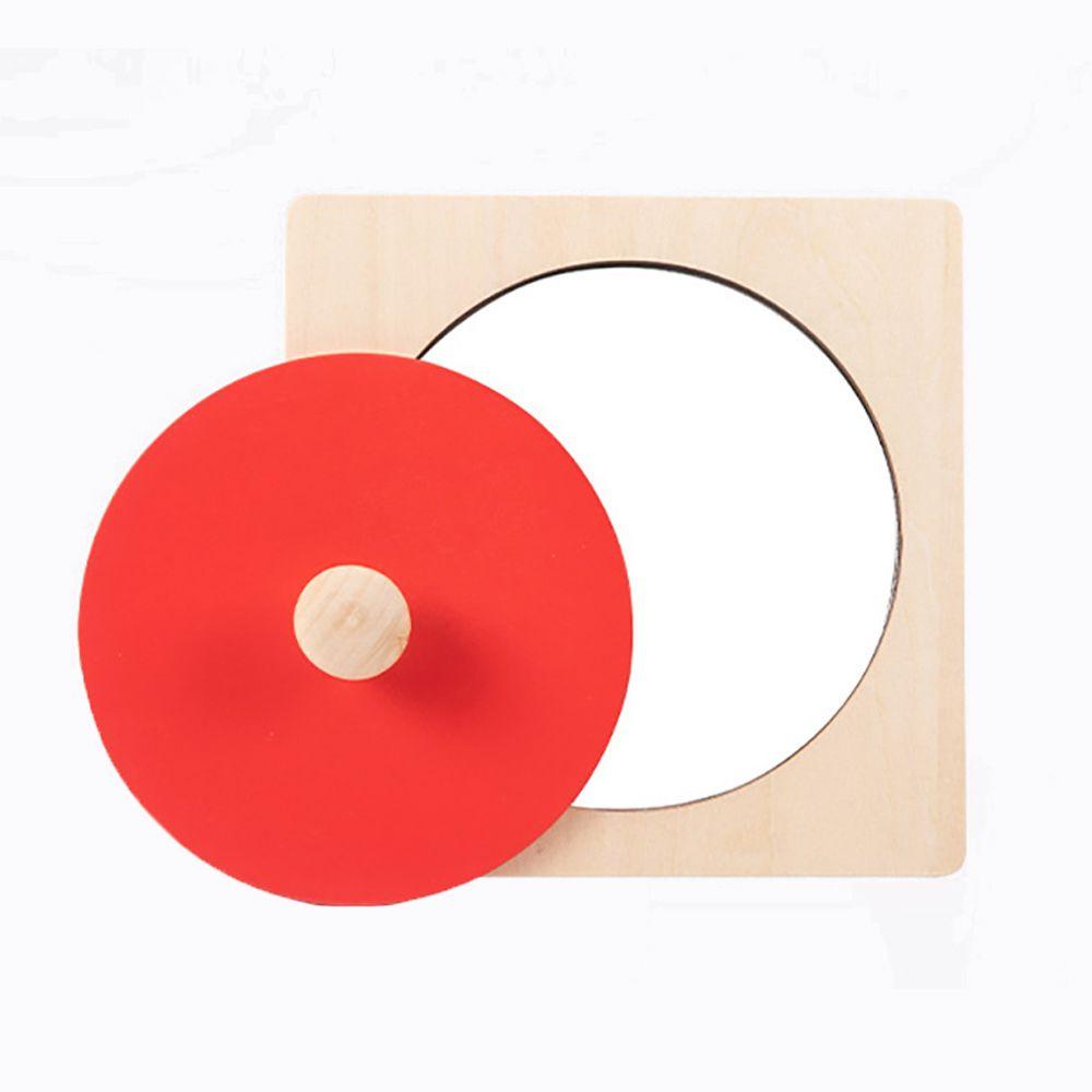 Bebetterm Bảng Hiệu Ứng Gương Hình Học Montessori Màu Đỏ Xanh Lam Nhận Dạng