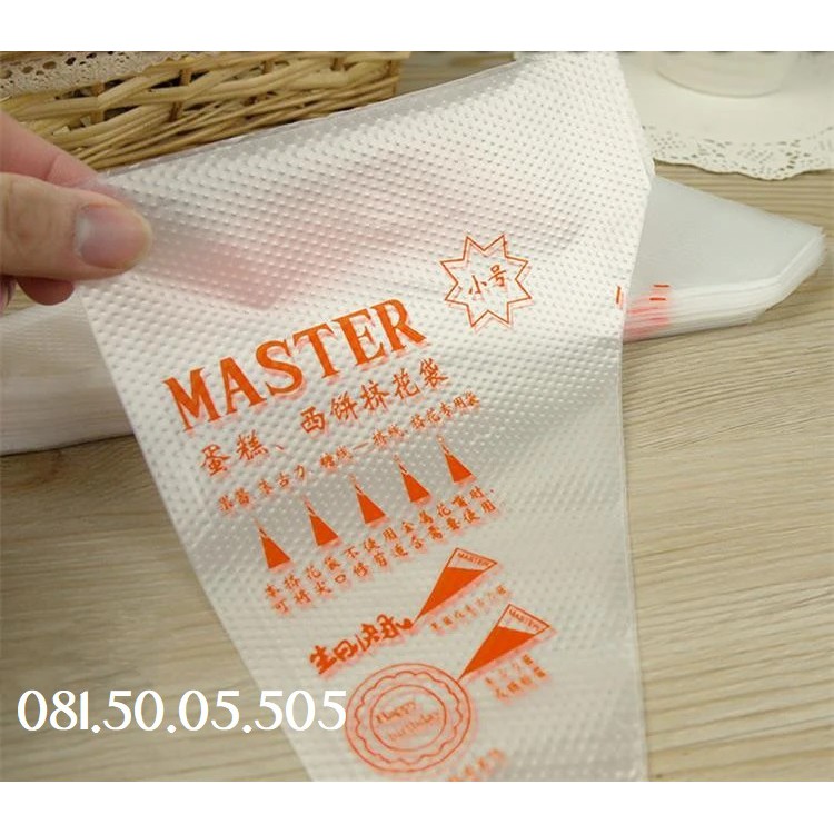 Bịch 100 túi bắt kem nilon xịn Master dùng 1 lần