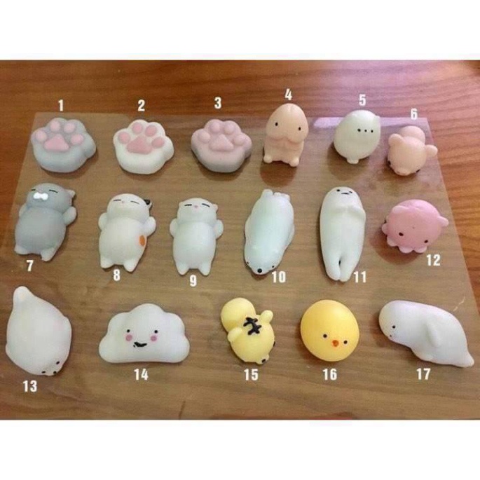 Thú mochi squishy nhiều mẫu mềm mịn đàn hồi bóp bóp kéo kéo