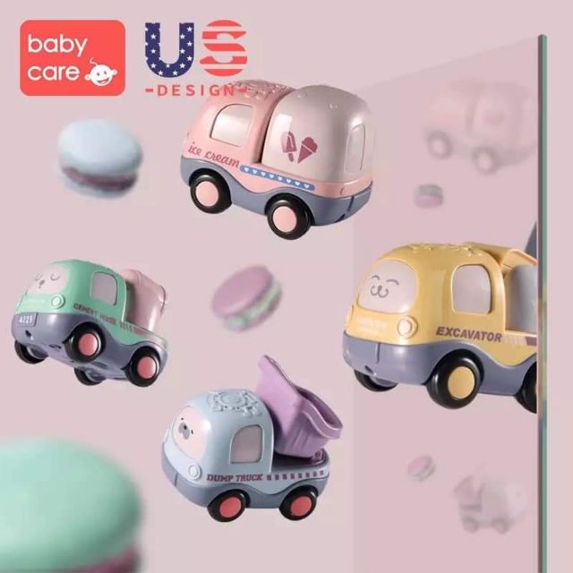 Set 4 ô tô đồ chơi cao cấp có đèn và còi ú Babycare