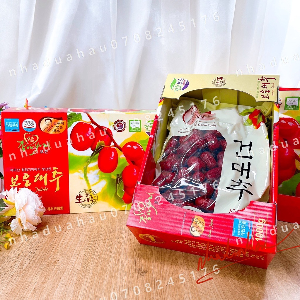 Táo đỏ sấy lạnh nguyên chất Hàn Quốc hàng loại 1 chất lượng cao hộp 1kg