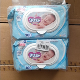 Khăn ướt Bobby Care không mùi 100 tờ